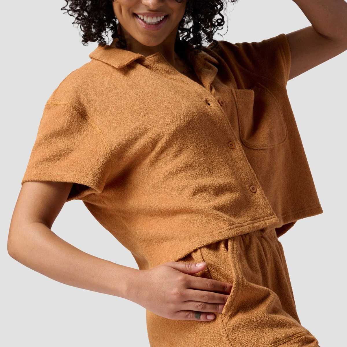 Terry Button-Down Shirt - Women's 4 Terry Button-Down Shirt - Women's - Image 4