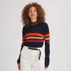 Mockneck Stripe Sweater - Women's 8 Mockneck Stripe Sweater - Women's -Everlaces Cloth Shop BRICOM 1