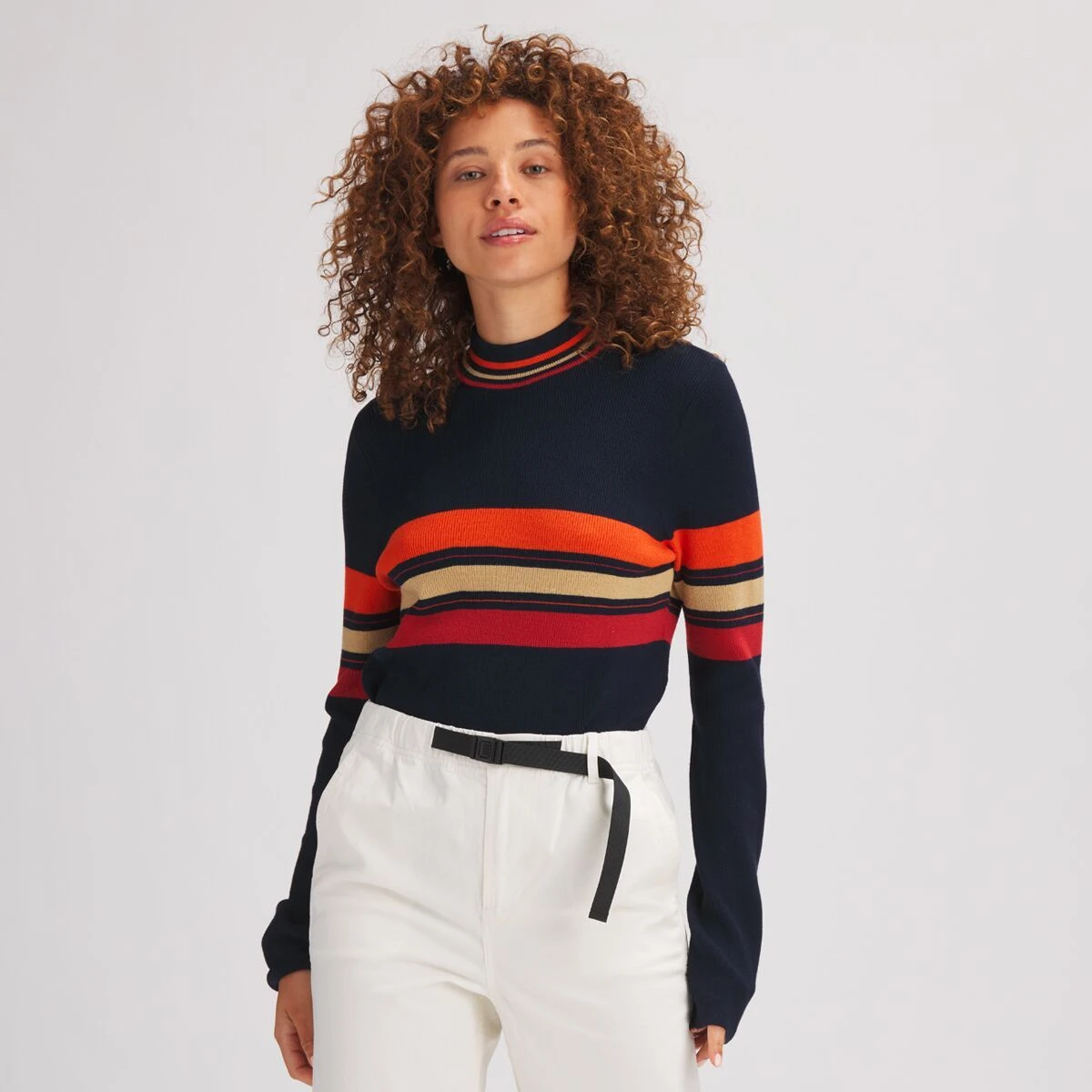Mockneck Stripe Sweater - Women's 4 Mockneck Stripe Sweater - Women's - Image 4