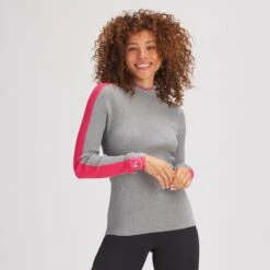 Rib Turtleneck Stripe Sweater - Women's -Everlaces Cloth Shop BRICOM 2