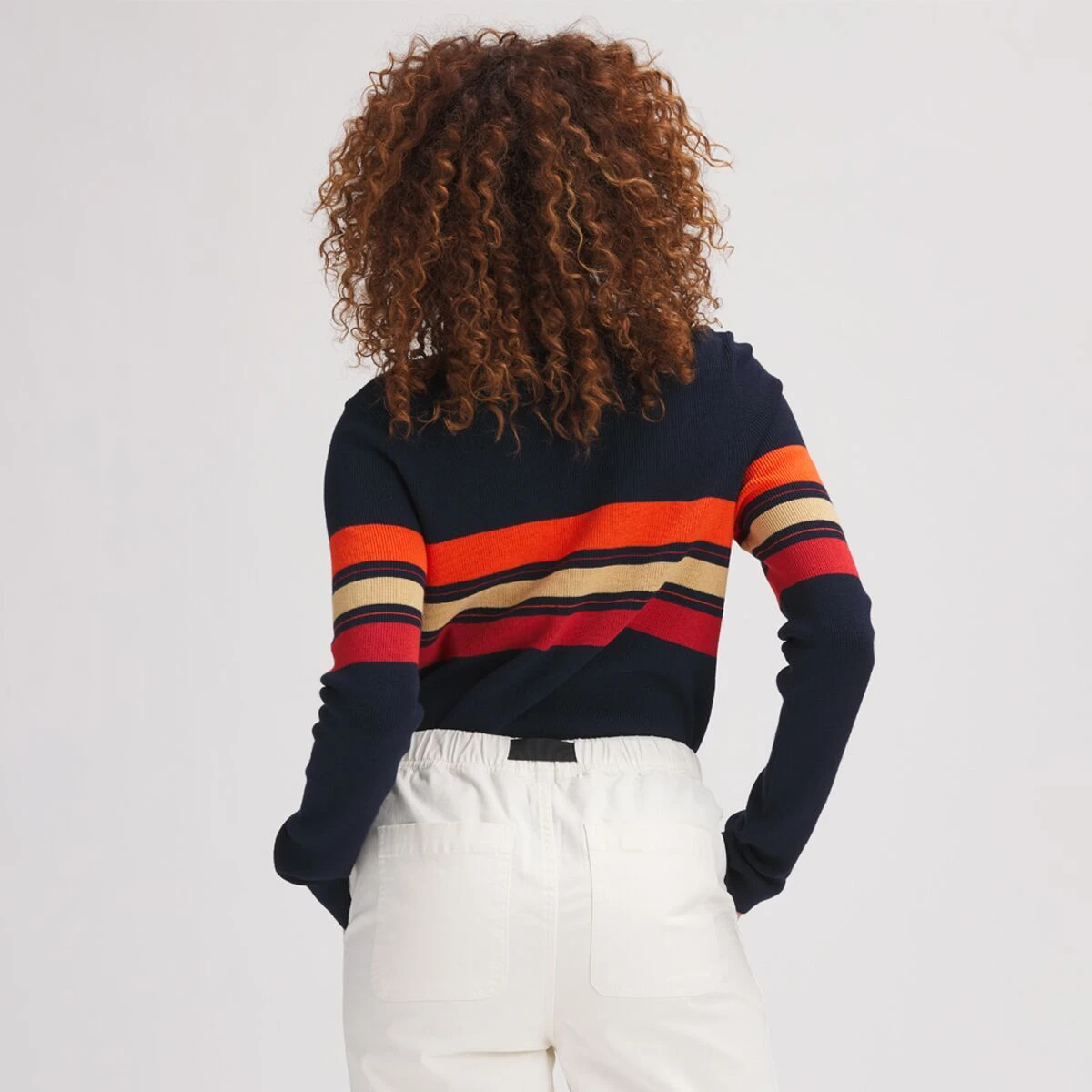 Mockneck Stripe Sweater - Women's 2 Mockneck Stripe Sweater - Women's - Image 2