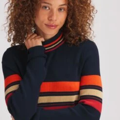 Mockneck Stripe Sweater - Women's 7 Mockneck Stripe Sweater - Women's -Everlaces Cloth Shop BRICOM D3 1