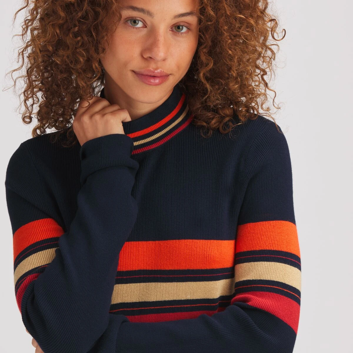 Mockneck Stripe Sweater - Women's 3 Mockneck Stripe Sweater - Women's - Image 3
