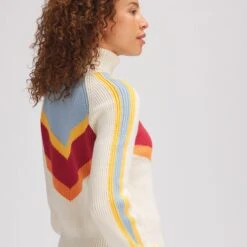 Rib Turtleneck Color Block Sweater - Women's -Everlaces Cloth Shop BRICOM D3