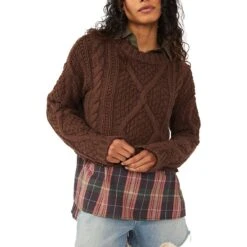 FREE PEOPLE Cutting Edge Cable Sweater - Women's -Everlaces Cloth Shop CHO 2