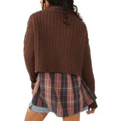 FREE PEOPLE Cutting Edge Cable Sweater - Women's -Everlaces Cloth Shop CHO D3 1