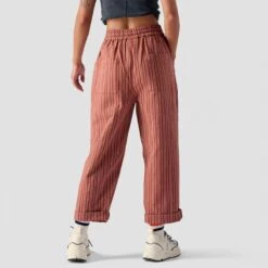 Textured Cotton Pull On Pant - Women's
