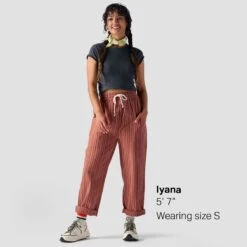 Textured Cotton Pull On Pant - Women's -Everlaces Cloth Shop COCSHESTR D4