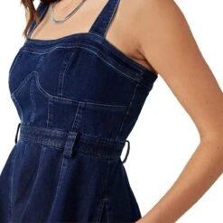 FREE PEOPLE Margot Denim Mini Dress - Women's -Everlaces Cloth Shop DARIND D6