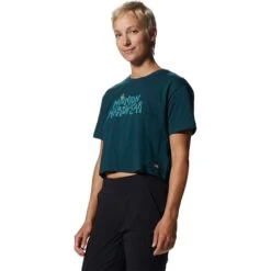 Mountain Hardwear Logo Crop Short-Sleeve Top - Women's 9 Mountain Hardwear Logo Crop Short-Sleeve Top - Women's -Everlaces Cloth Shop DARMAR D2