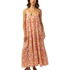 Rhythm Rosa Floral Tiered Midi Dress - Women's -Everlaces Cloth Shop PIN D6 1