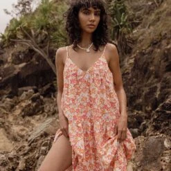 Rhythm Rosa Floral Tiered Midi Dress - Women's -Everlaces Cloth Shop PIN D8 1