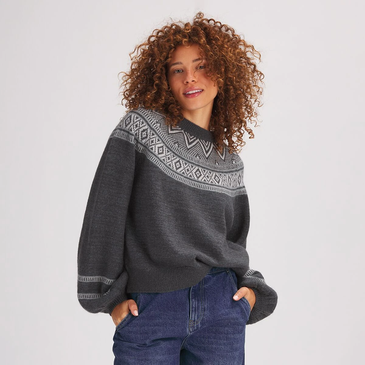 Geo Fair Isle Crewneck Sweater - Women's 4 Geo Fair Isle Crewneck Sweater - Women's - Image 4