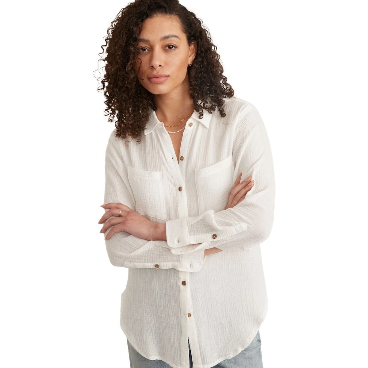 Marine Layer Reese Double Cloth Button-Up Shirt - Women's 4 Marine Layer Reese Double Cloth Button-Up Shirt - Women's - Image 4